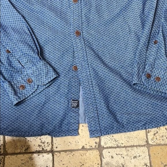 BOSSINI MEN'S Slim Fit Button Down Shirt Blue Size XL - Picture 2 of 11